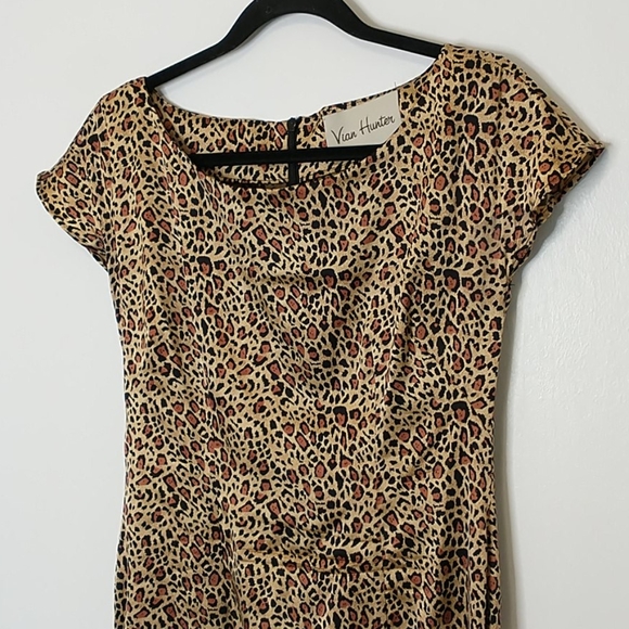Vian Hunter animal print silk sheath dress - Picture 2 of 6